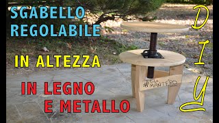 Sgabello regolabile in metallo e legno  adjustable stool made from level jack and wood [upl. by Anerhs986]