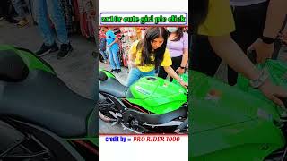 CUTE GIRL RIDES ZX10R IN MOTOVLOG PIC shorts sportbike indonesia yamahar ninjazx n moto [upl. by Ettevahs]