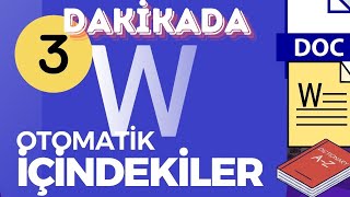 3 DAKİKADA WORD OTOMATİK İÇİNDEKİLER TABLOSU OLUŞTURMAWORD ÖĞREN [upl. by Narik192]