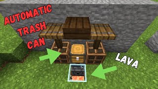 Minecraft Automatic Trash Can  Lava Bin  2024 Minecraft Bedrock [upl. by Wivinia471]