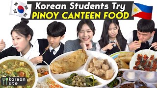 Korean High Schoolers try Filipino Canteen Food for the First Time  Korean Ate [upl. by Gnen993]