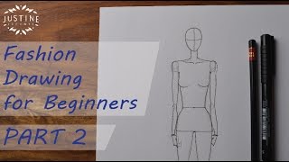 How to draw a woman body  fashion figure  Fashion drawing for beginners 2  Justine Leconte [upl. by Lizzy503]