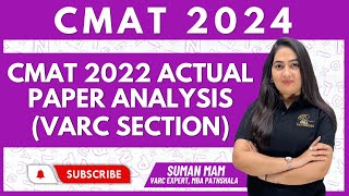 CMAT 2024  VARC  CMAT 2022 Actual Paper Analysis  Previous Year Questions  Suman Maam cmat2024 [upl. by Tillie]