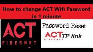 How to change ACT WiFi Password in 1 minute [upl. by Nishom]