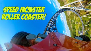 Speed Monster Roller Coaster  MultiAngle POV 4K Tusenfryd Norway [upl. by Ivanah615]