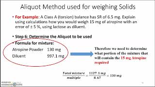 Aliquot Method of weighing small quantities [upl. by Idur]