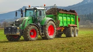 Miststreuen 2016 Fendt 828 VARIO S4  Strautmann Streublitz VS 2004 [upl. by Beauvais337]