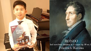 Trinity College London Grade 8 piano Rondo by Friedrich Kuhlau Maxwell 8 yo [upl. by Anidan]