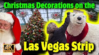 Christmas Decorations on the Las Vegas Strip 2022  Bellagio tops [upl. by Annalla]