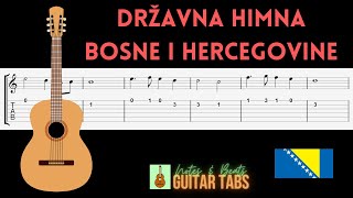 BOSNIA AND HERZEGOVINA Državna himna Bosne i Hercegovine GUITAR TAB [upl. by Lladnarc]