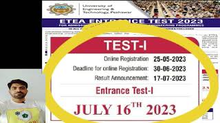 How to apply for ETEA Engineering Test Online 2023  Registration Fee amp Eligibility  UET admission [upl. by Nylrem525]