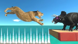 Jump Above Grinders to Attack Dark Triceratops  Animal Revolt Battle Simulator [upl. by Aronaele777]