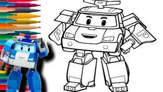 Robocar Polie Police Robot drawing 🖌️🎨  Robocar poli TV cartoon  episode2 [upl. by Jasmina161]