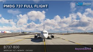 MSFS 4K BeyondATC Traffic B737 Real World Ops American Airlines Newark ✈︎ Chicago  Full Flight [upl. by Asor]