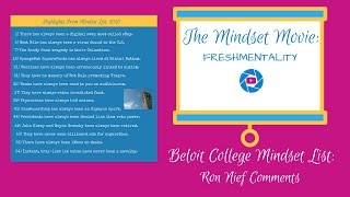 BELOIT COLLEGE MINDSET LIST Ron Nief Comments [upl. by Relly]