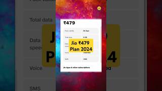 Jio ₹479 Recharge Plan Details 2024 🔥 jio short shorts youtube rechargeplan [upl. by Wendelin774]