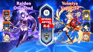 C1 Raiden Overload amp C0 Yoimiya Vaporize  Genshin Impact Spiral Abyss 44 [upl. by Ettezoj]