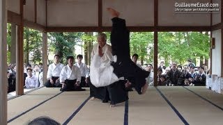 Aikido  Ueshiba Moriteru amp Ueshiba Mitsuteru demonstration at the Aikijinja Taisai 2013 [upl. by Higginbotham]