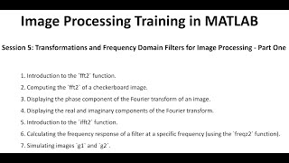 Image Processing Training in MATLAB Session 5 [upl. by Leelaj]