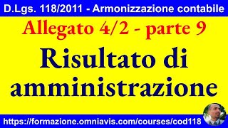 Armonizzazione DLgs 1182011  Allegato 42  Risultato di amministrazione 172024 [upl. by Eineeuq]