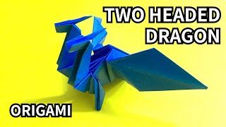 How to make an easy origami two headed dragon [upl. by Inaffets]