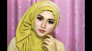 TUTORIAL MAKEUP DAN HIJAB SEGE EMPAT SEMPLE MEWAH HIJAB PESTA HIJAB KONDANGANHIJAB WISUDA [upl. by Irahcaz]