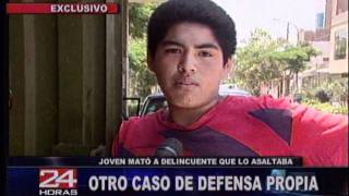 Joven mató en defensa propia a delincuente que lo asaltaba [upl. by Aicirtam741]