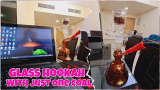 Glass Hookah  Glass Shisha  One Coal Trick  Al Fakher Flavours [upl. by Aisyram631]