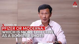 Pfizer or Moderna  which is more effective as a COVID19 booster shot Findings from an MOH study [upl. by Daenis]