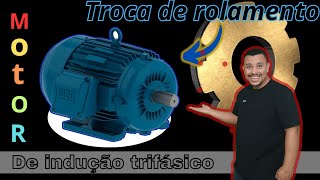 troca de rolamentos traseiro e dianteiro de um motor de indução trifásico [upl. by Lissner]