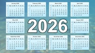 Calendar 2026 [upl. by Ecurb]