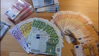 Counting Stack of EURO banknotes [upl. by Alletniuq]