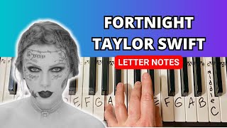 How to play Fortnight on Piano EASY Tutorial with Letters Piano Lessons for beginners [upl. by Sasha]