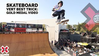 GUI KHURY LANDS 1080 Pacifico Skateboard Vert Best Trick  X Games 2021 [upl. by Enidlarej]