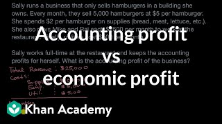 Accounting profit vs economic profit  APⓇ Microeconomics  Khan Academy [upl. by Jaquiss]