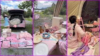 Immersive BedCar Camping🎀 Girls Go Camping On A Tram On A 40Degree Hot Day✨ [upl. by Ocer241]