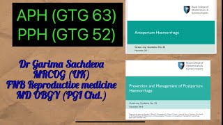 Antepartum Haemorrhage  GTG 63  Postpartum Haemorrhage  GTG 52 [upl. by Mcnalley]