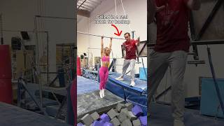 The Rybka Twins learn a high bar dismount 😂 ​⁠TheRybkaTwins gymnastics sports fail olympics [upl. by Zonda]