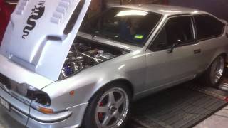 Alfa Alfetta GT Turbo Dyno Tune 17psi BP98 300hp Wheels [upl. by Cherey]