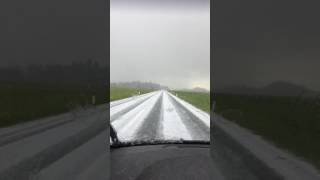 Hagelunwetter auf der L101 im Flachgau [upl. by Taddeusz]