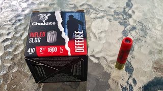 Cheddite 410 Defense 14 Ounce Slug 1600 FPS  Breakdown [upl. by Weylin]