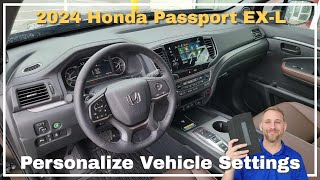 2024 Honda Passport EXL Vehicle Settings 🤔 How do I change [upl. by Habeh624]