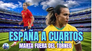 ESPAÑA GANA a BRASIL y pasa a CUARTOS MARTA ABANDONA el campo LLORANDO [upl. by Mages]