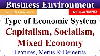 economic system capitalism socialism and mixed economy economic system business environment [upl. by Anaer]