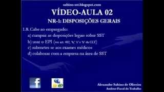 Vídeo Aula 02 NR 01 Disposições Gerais [upl. by Eille838]