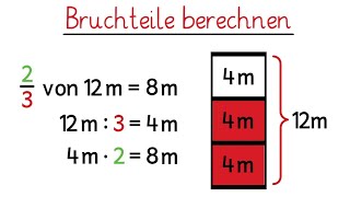 Bruchteile berechnen  Bruchrechnen für Anfänger [upl. by Nevah]