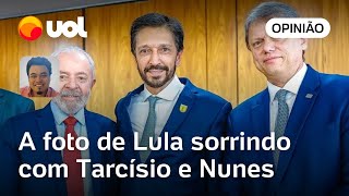 Lula aparece ao lado de Tarcísio e Nunes em foto no Palácio do Planalto Sakamoto destaca ausência [upl. by Derry]