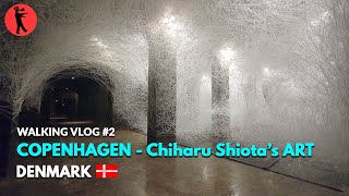 walking at Chiharu Shiotas exhibition COPENHAGEN UNDERGROUND CISTERNS  March 2022 4K UHD [upl. by Bernice374]