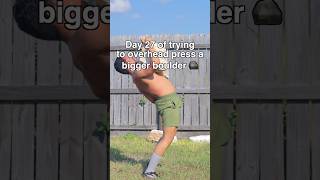 Day 27 of trying to press a boulder crossfit gym fitness bench squat boulder [upl. by Droflim]