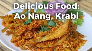 Food in Ao Nang อ่าวนาง Krabi at Cheap Cheap Thai Restaurant [upl. by Darrey587]